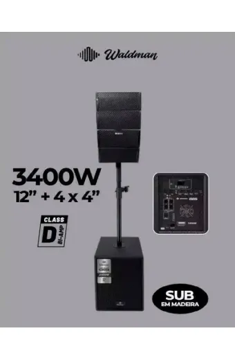 Caixa Amplificada Ativa 12'' Torre Waldman L1-1244